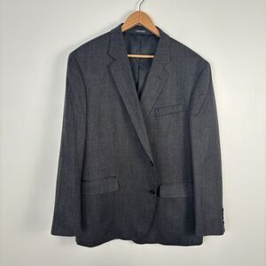 Stafford Blazer Mens 50 Regular Gray Classic Fit Merino Wool Sport Coat Jacket